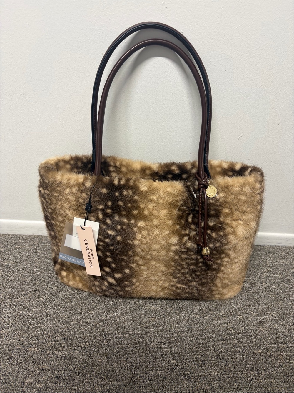 Expressions NYC  Faux Fur Fawn Tote